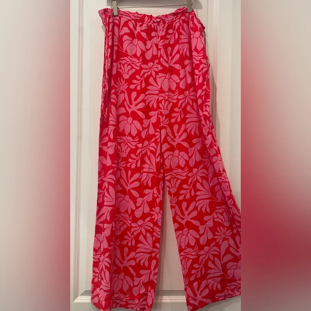 Shade & Shore Pink Floral Wide-Leg Pants - Picture 6 of 10